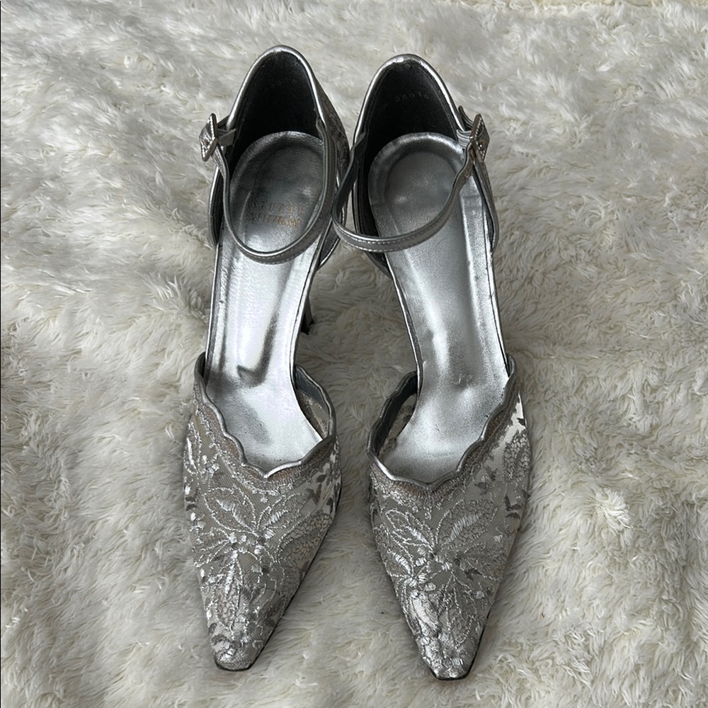 Elegant Silver Women's Vintage Stuart Weitzman Heels